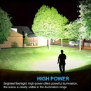 Powerful LED Flashlight Rechargeable USB Waterproof Zoom Fishing Hunting Camping 100,00 Lumen Tactical Flashlight LED Torch