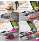 Vegetable Cutter Multifunctional Kitchen Tool, 5-in-1 Food Chopper for Tomato Carrot Cheese Onion, Handheld Slicer Dicer Grater