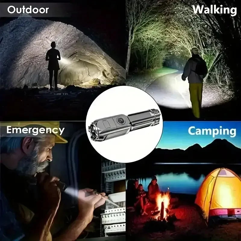 Powerful LED Flashlight Rechargeable USB Waterproof Zoom Fishing Hunting Camping 100,00 Lumen Tactical Flashlight LED Torch