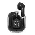 Bluetooth-Compatible Noise Canceling Translucent Earphones with Digital Display Charging Case Small Ear Buds for Sports Working