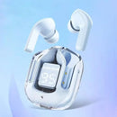 Bluetooth-Compatible Noise Canceling Translucent Earphones with Digital Display Charging Case Small Ear Buds for Sports Working